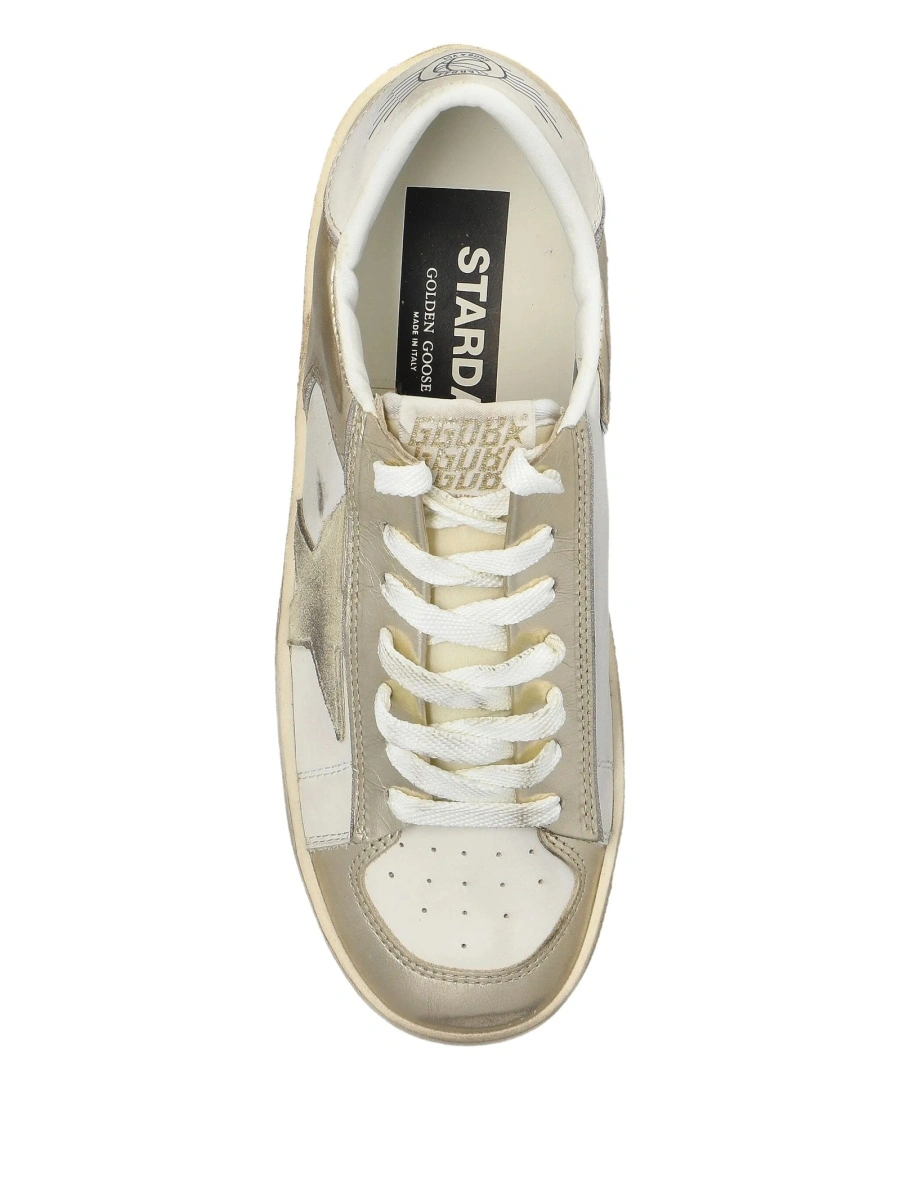 Sneakers Golden Goose galbeni din piele si material textil - Img 4