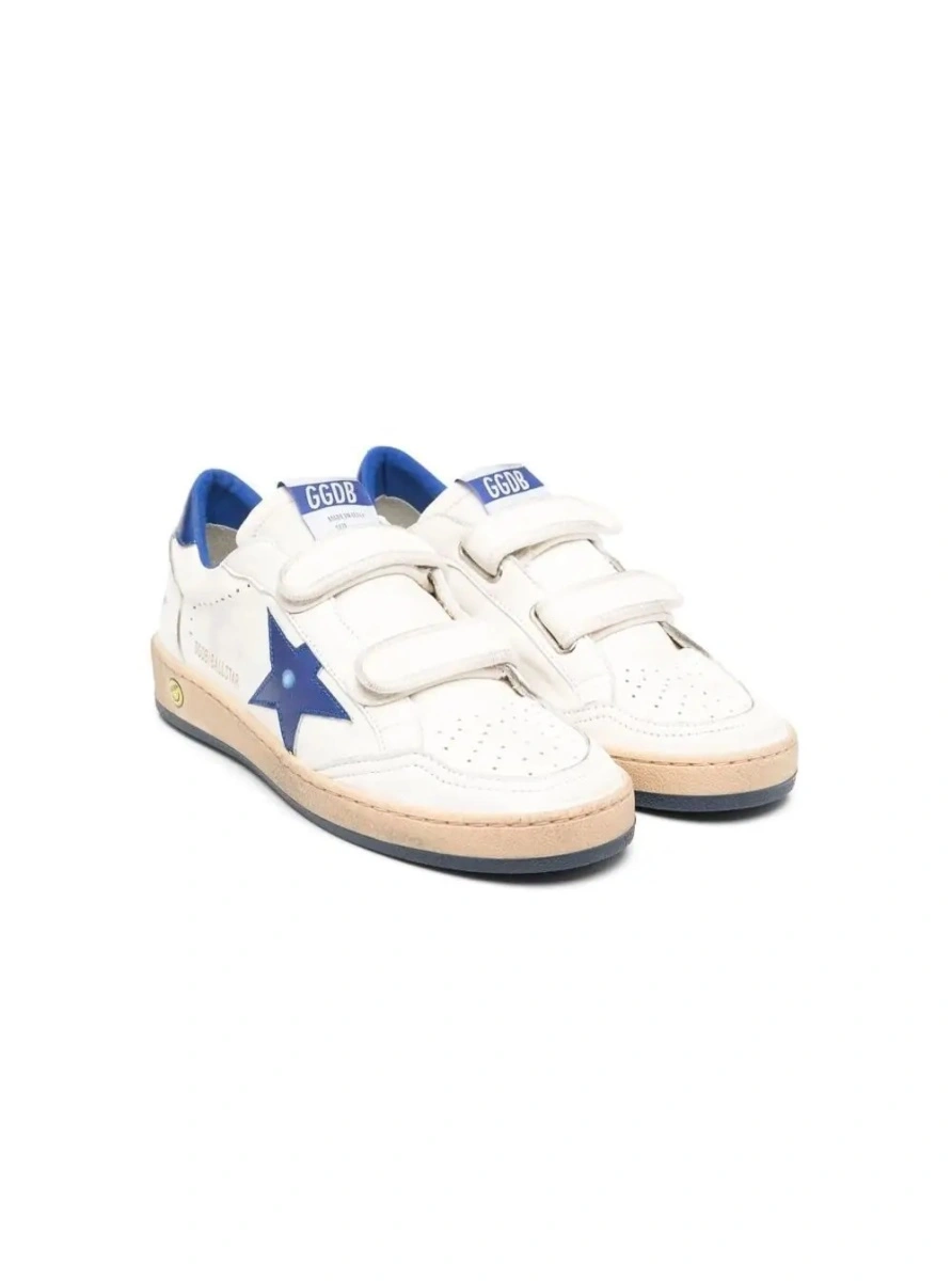 Sneakers GOLDEN GOOSE KIDS albi din piele 'Ballstar' - Img 3