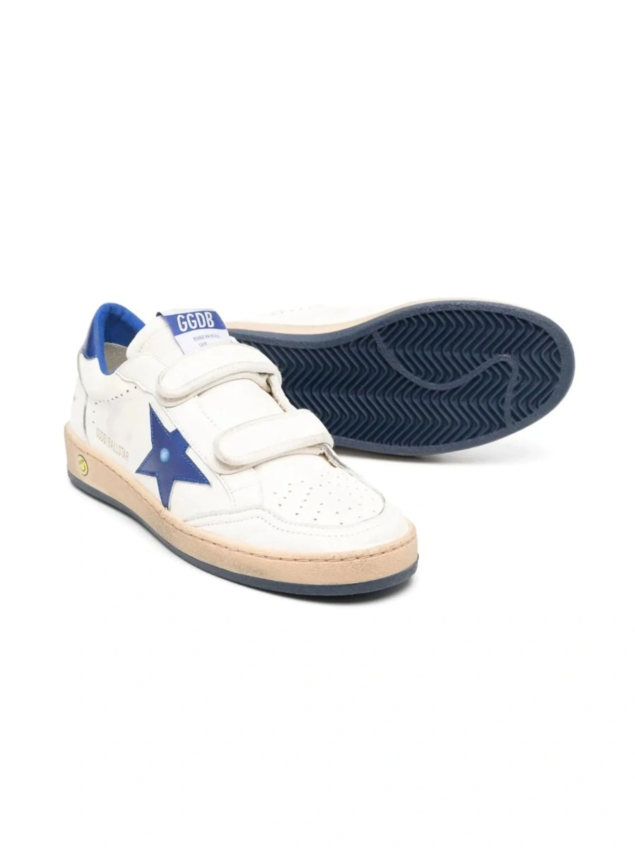 Sneakers GOLDEN GOOSE KIDS albi din piele 'Ballstar' - Img 6