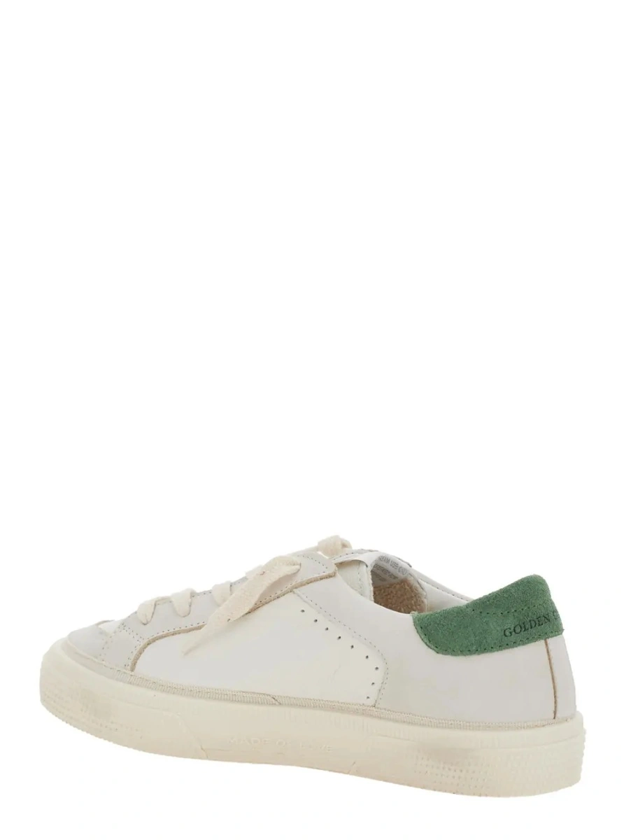 Sneakers GOLDEN GOOSE KIDS albi din piele 'May' - Img 3