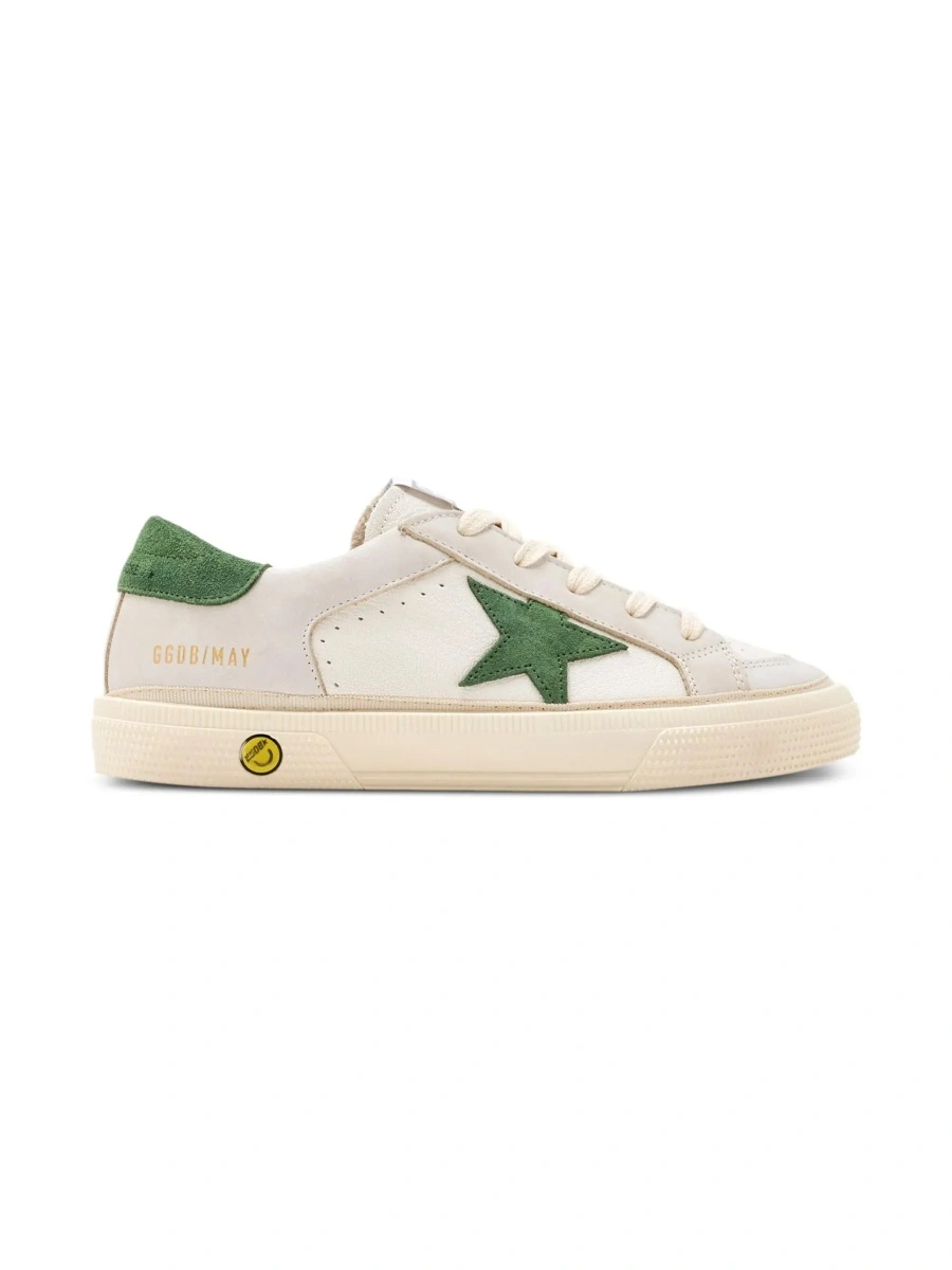 Sneakers GOLDEN GOOSE KIDS albi din piele 'May' - Img 8