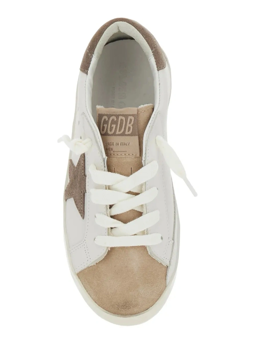 Sneakers GOLDEN GOOSE KIDS albi din piele 'Superstar' - Img 4
