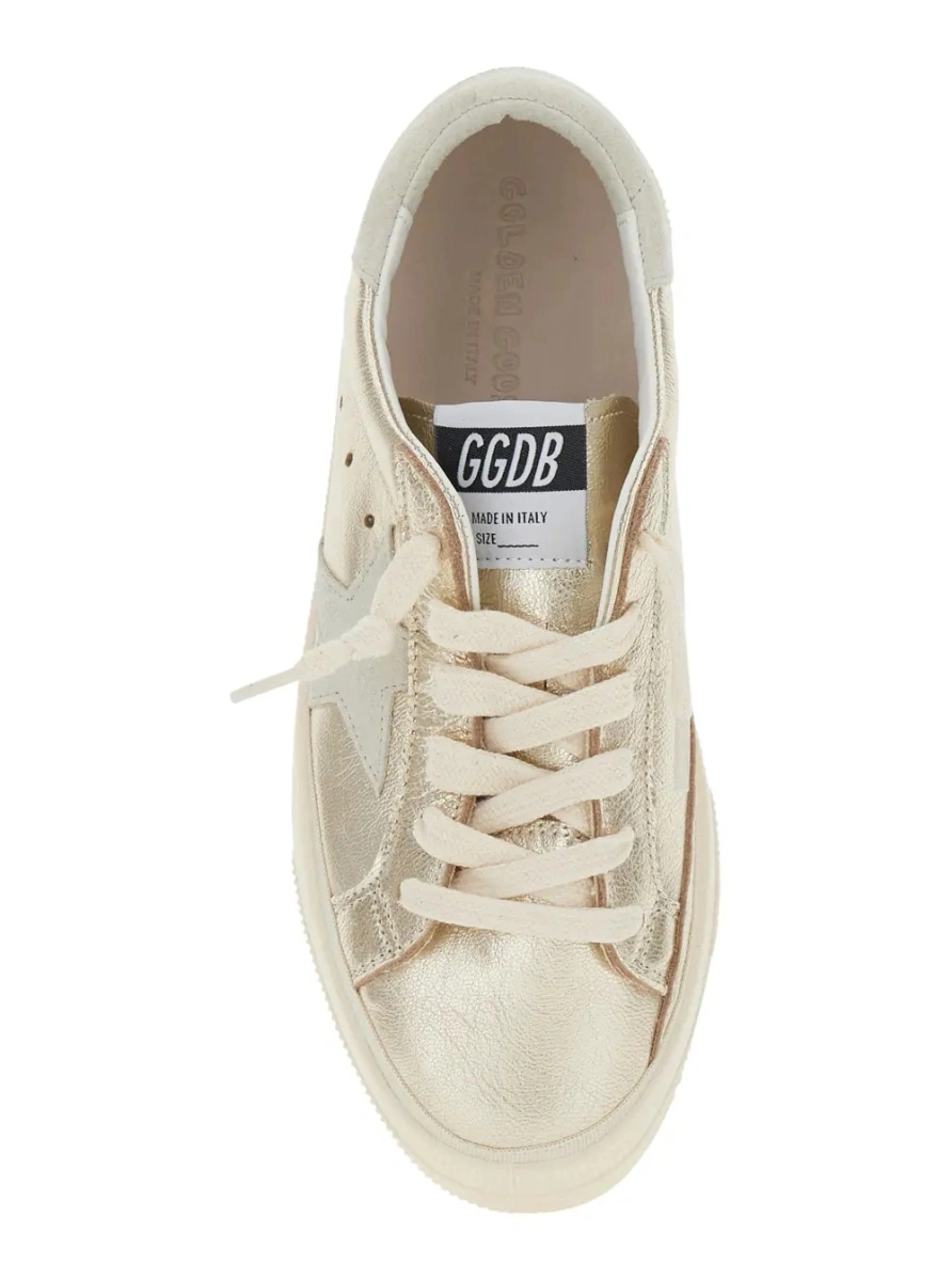 Sneakers GOLDEN GOOSE KIDS gri din piele 'May' - Img 4