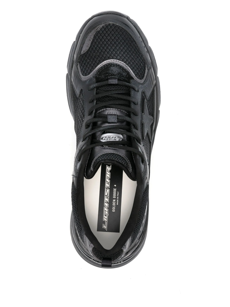 Sneakers Golden Goose negri din material textil si piele - Img 4