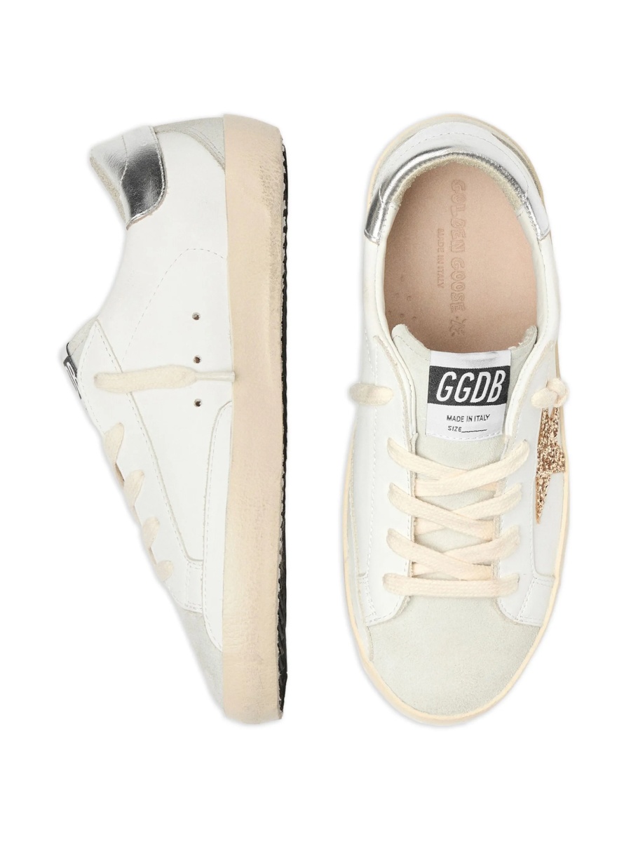 Sneakers Golden Goose star albi din piele si piele intoarsa - Img 3