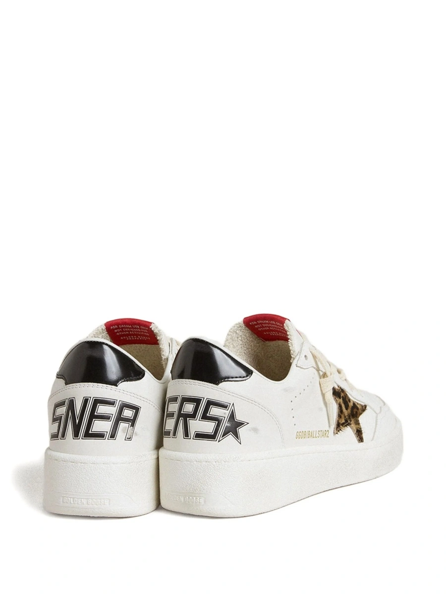 Sneakers Golden Goose star albi din piele - Img 3
