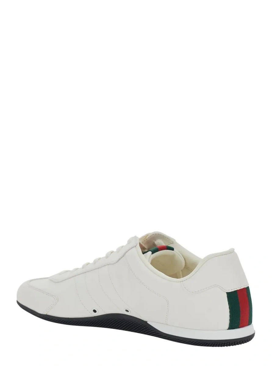 Sneakers Gucci albi din piele 'Elan New' - Img 3