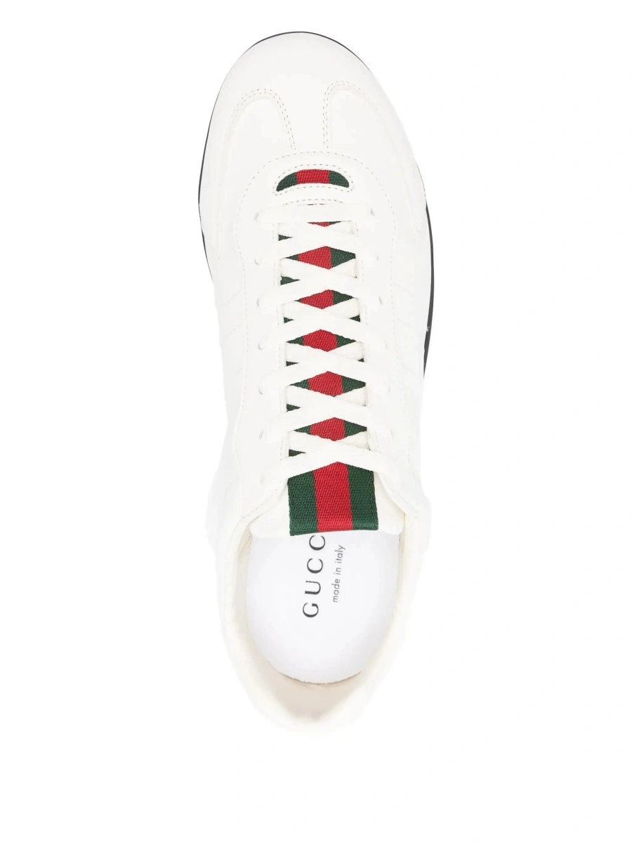 Sneakers Gucci albi din piele 'Elan New' - Img 7