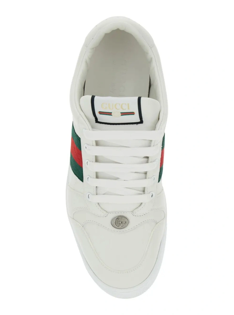 Sneakers Gucci albi din piele 'Screener' - Img 4