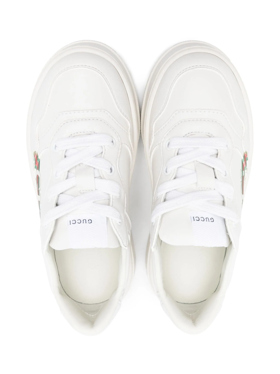 Sneakers Gucci albi din piele - Img 3