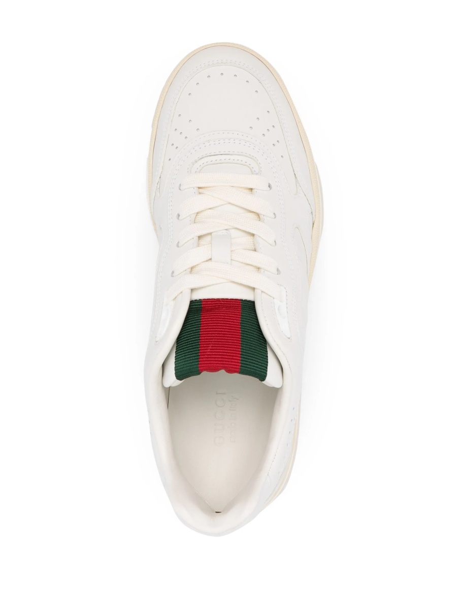 Sneakers Gucci albi din piele - Img 4