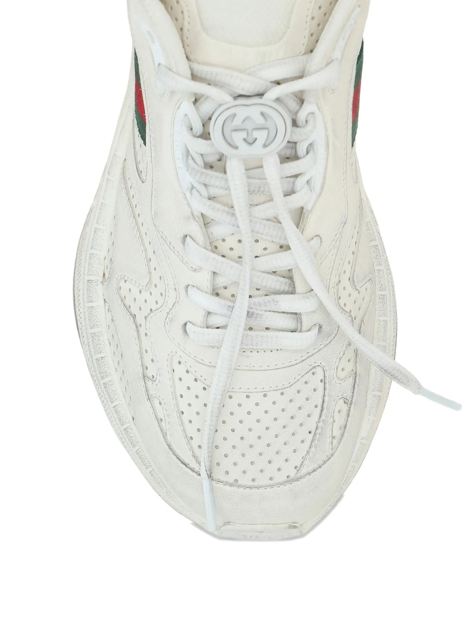 Sneakers Gucci albi din piele - Img 7
