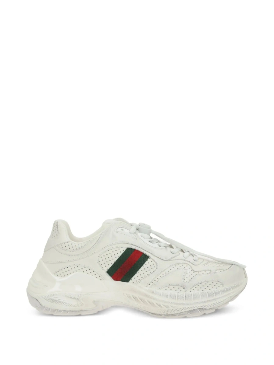 Sneakers Gucci albi din piele - Img 8