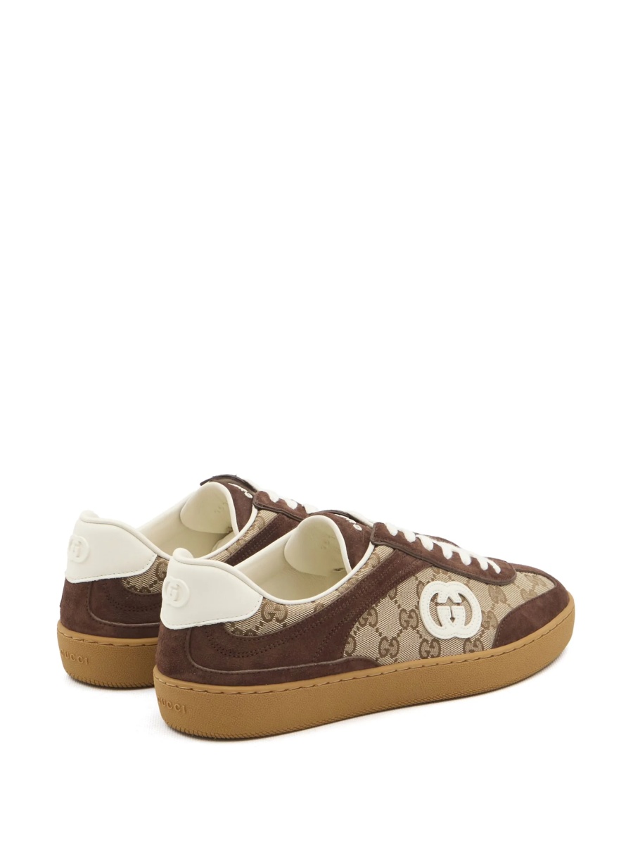 Sneakers Gucci maro din piele intoarsa si material textil - Img 3