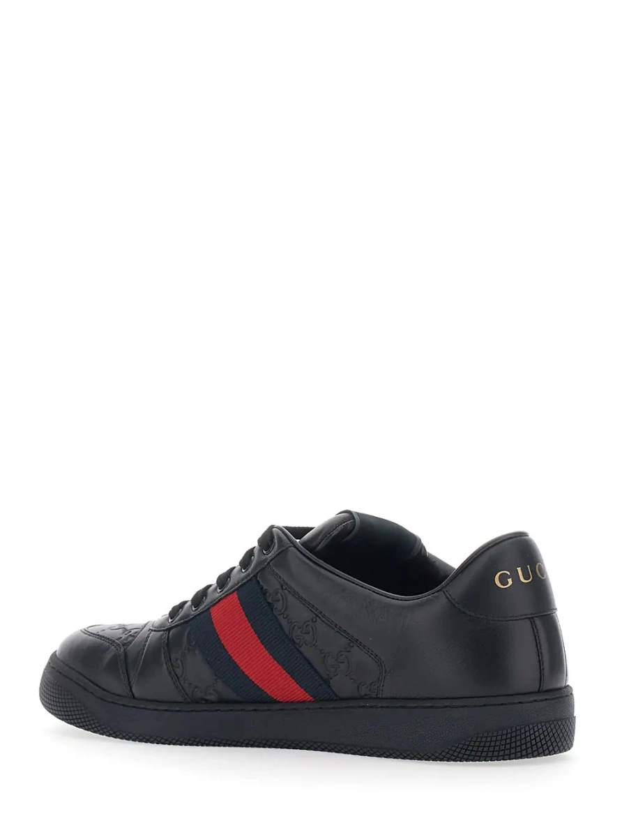 Sneakers Gucci negri din piele 'Screener' - Img 3