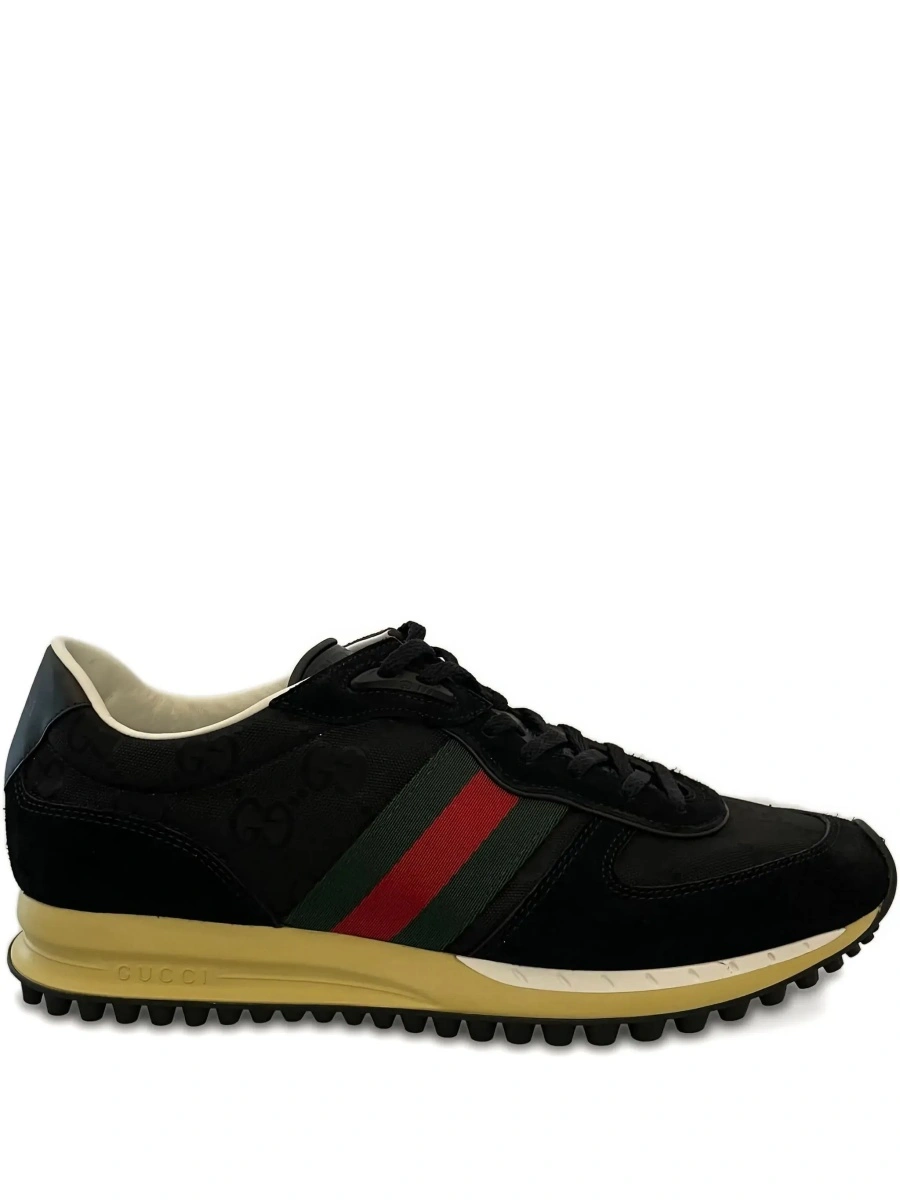 Sneakers Gucci negri din textil - Img 6
