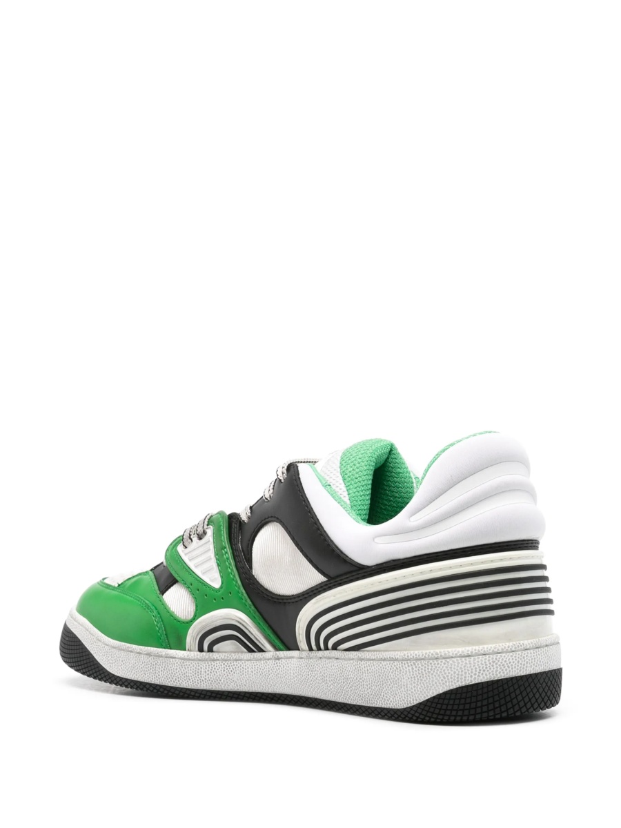 Sneakers Gucci verzi din piele si material textil - Img 3