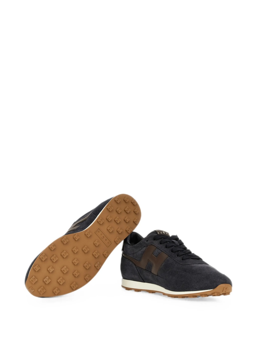 Sneakers Hogan albastri din piele si piele intoarsa - Img 4