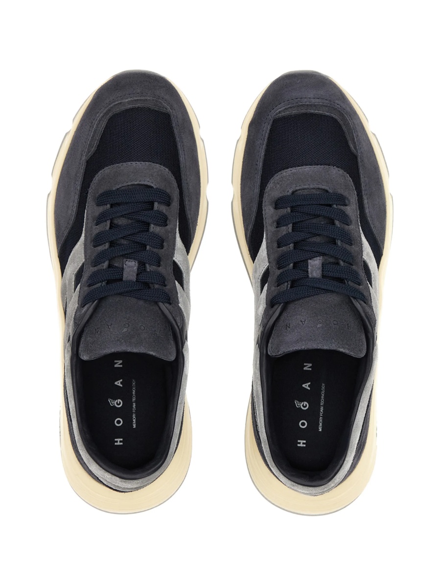 Sneakers Hogan albastri din polyester si piele intoarsa - Img 3