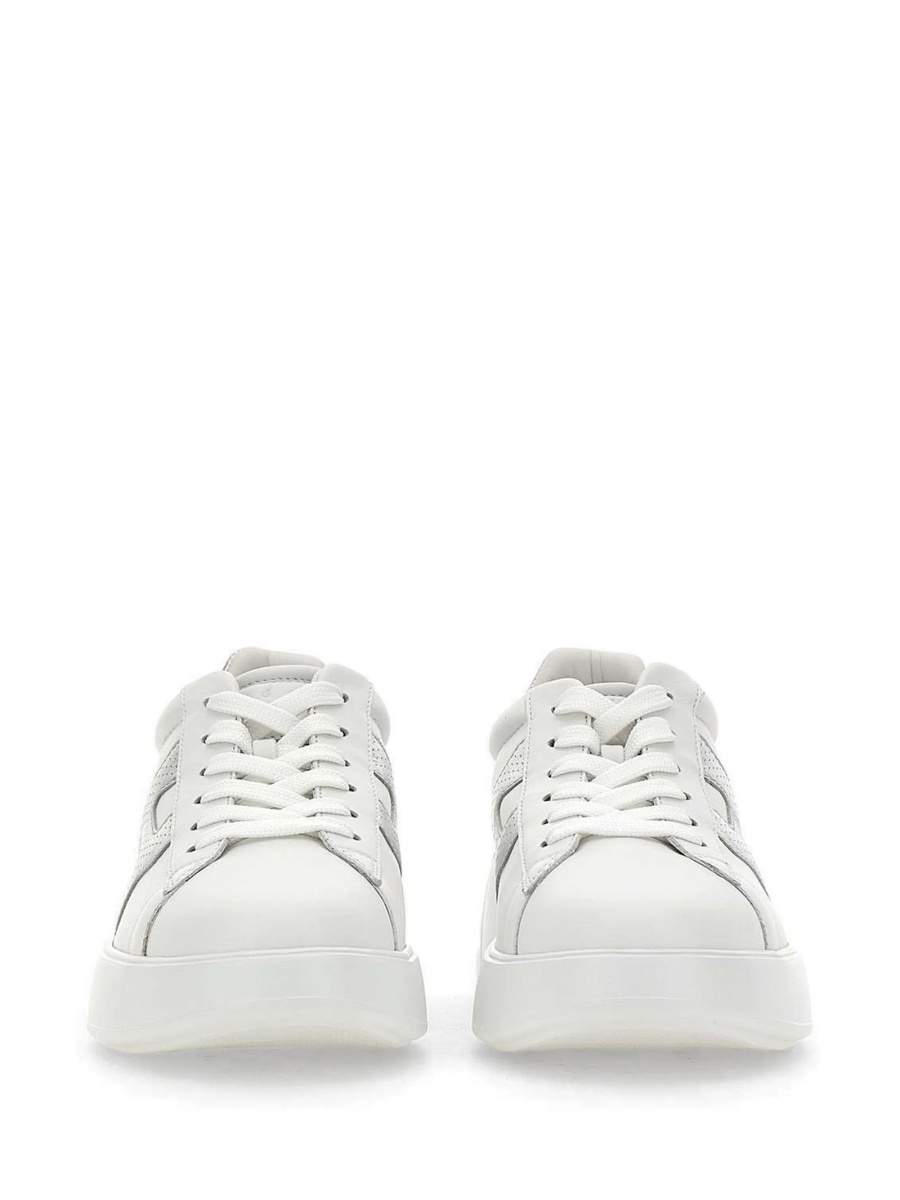 Sneakers Hogan albi din piele intoarsa - Img 3