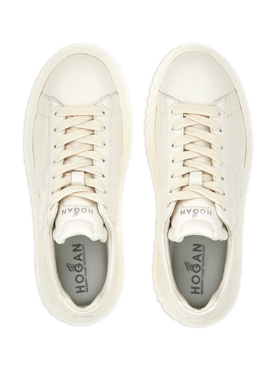 Sneakers Hogan albi din piele - Img 4
