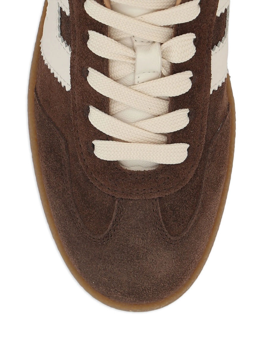 Sneakers Hogan maro din piele si piele intoarsa - Img 4