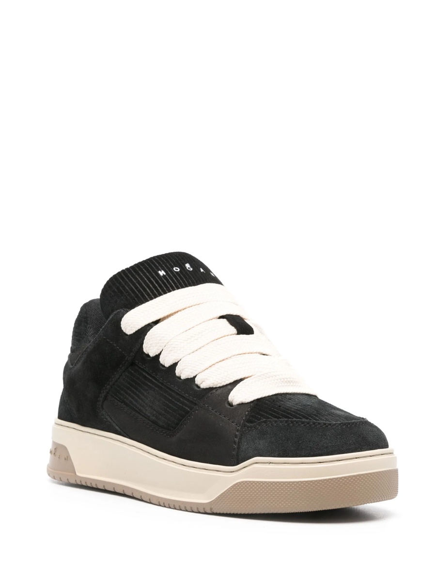 Sneakers Hogan negri din piele si piele intoarsa - Img 2