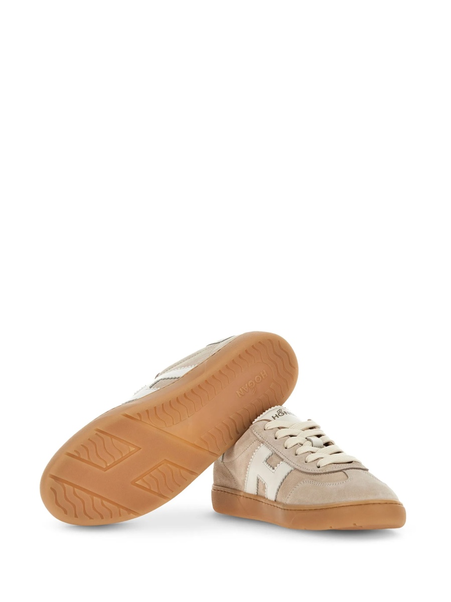 Sneakers Hogan neutri din piele intoarsa - Img 4