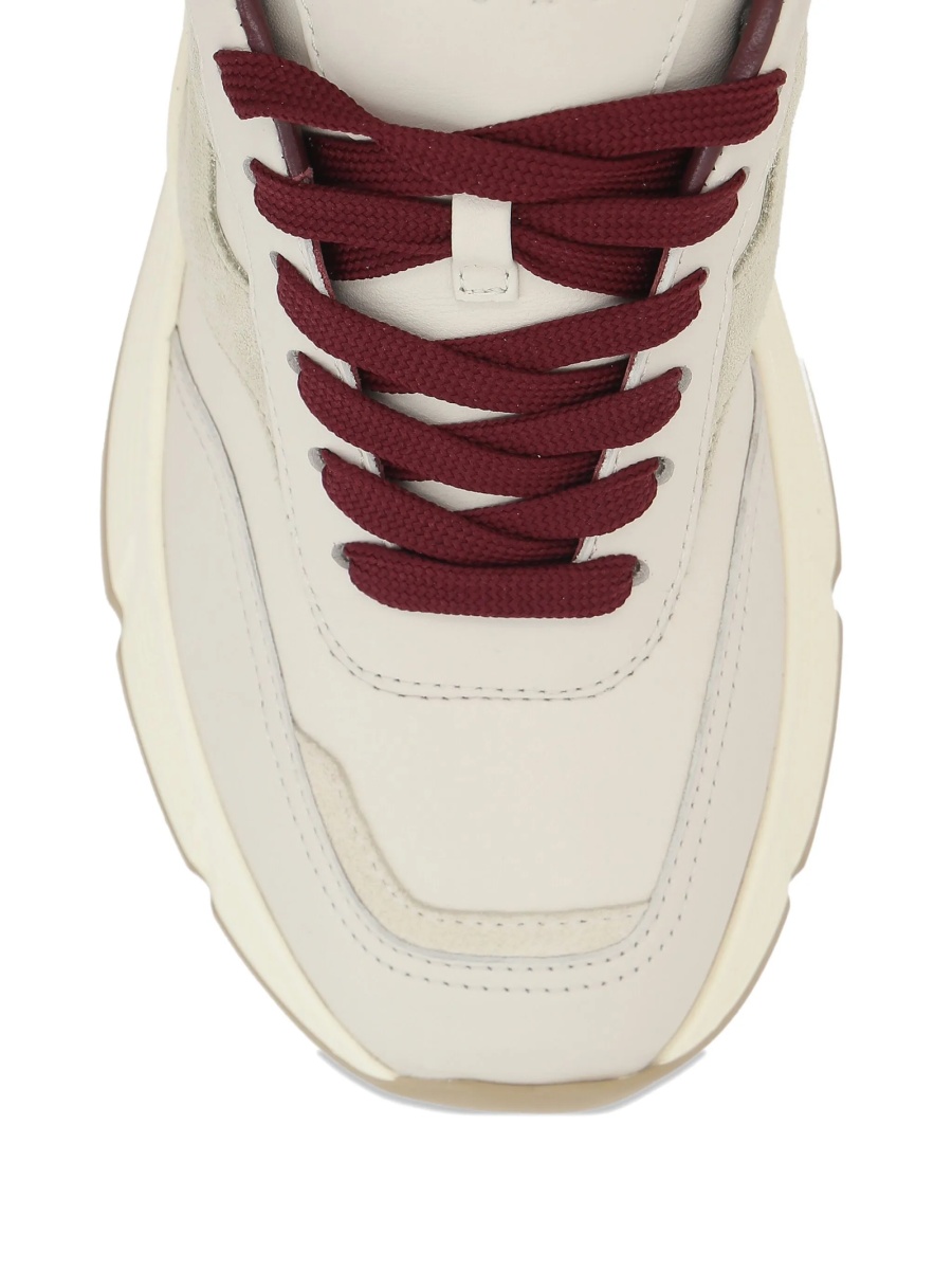 Sneakers Hogan neutri din piele si material textil - Img 4