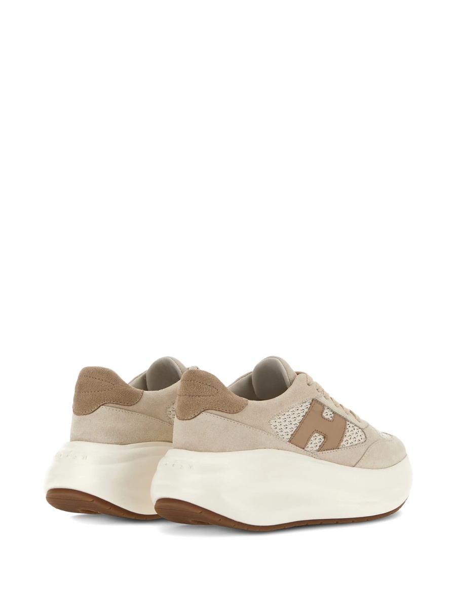 Sneakers Hogan neutri din piele si polyester - Img 3
