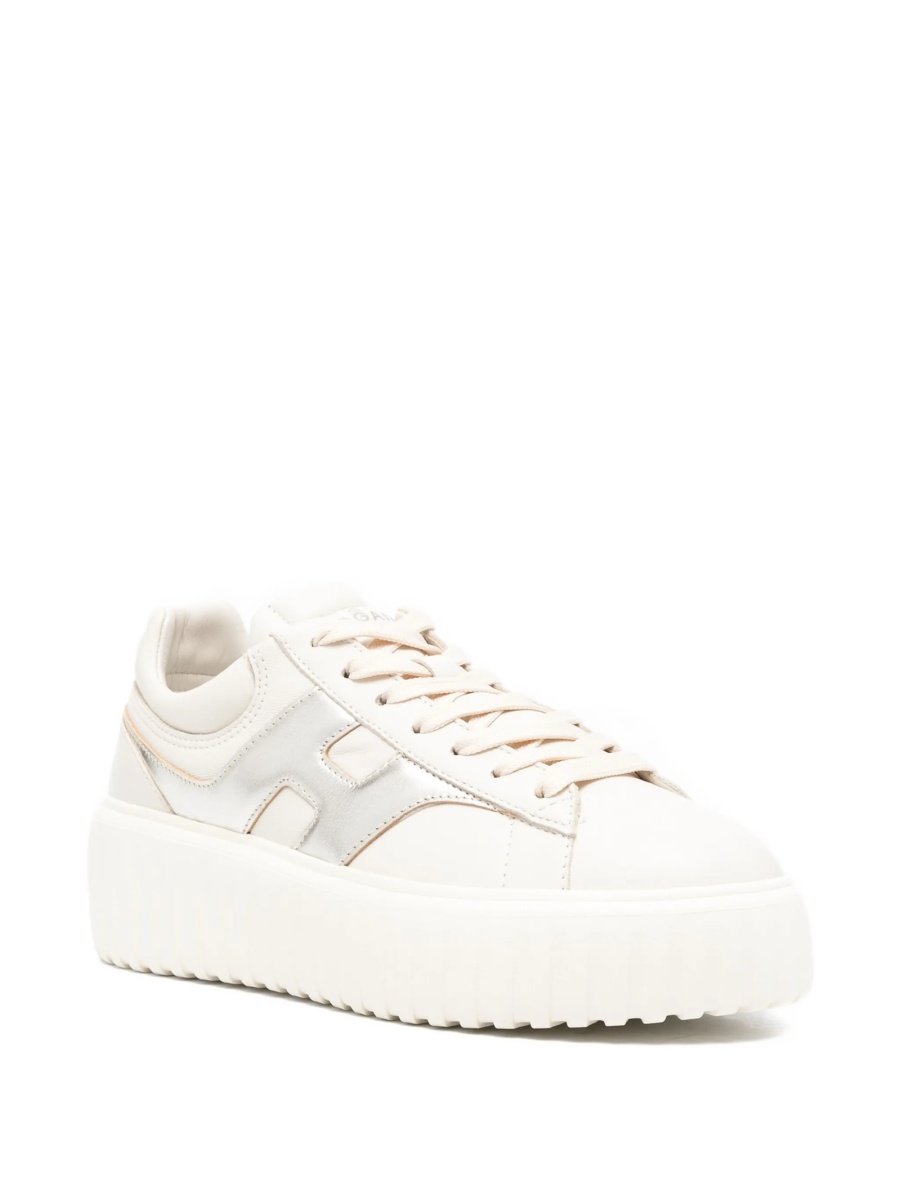 Sneakers Hogan neutri din piele - Img 2