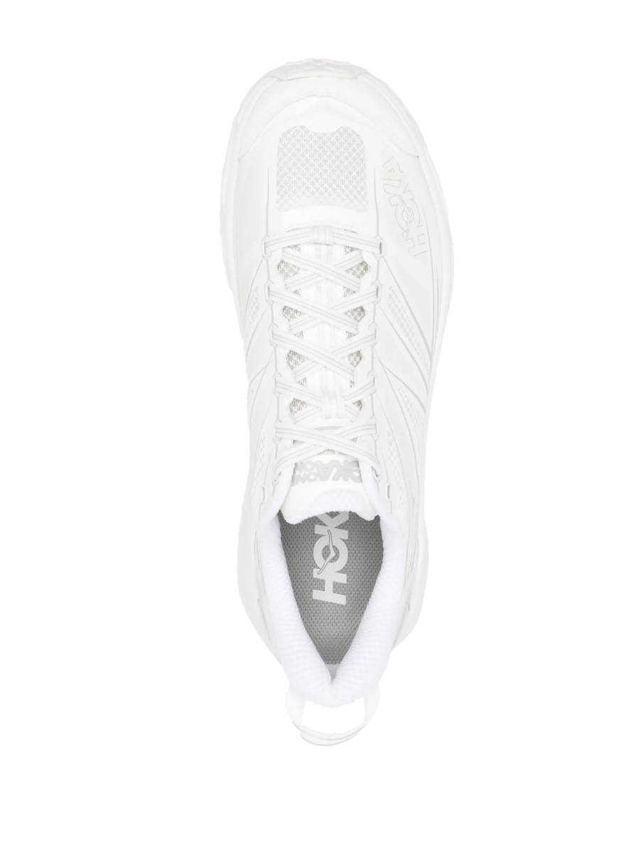 Sneakers Hoka One One albi din piele si material textil - Img 4