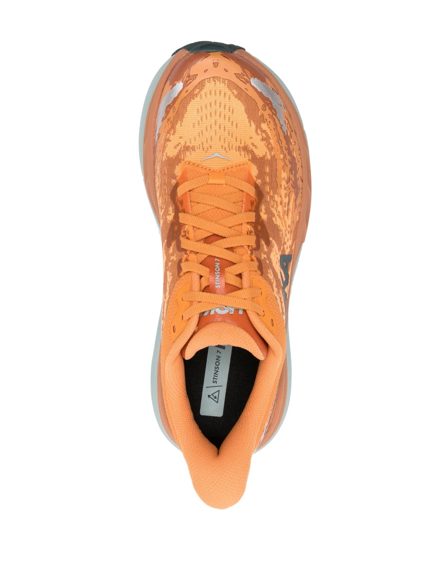 Sneakers Hoka One One portocalii din material textil - Img 4
