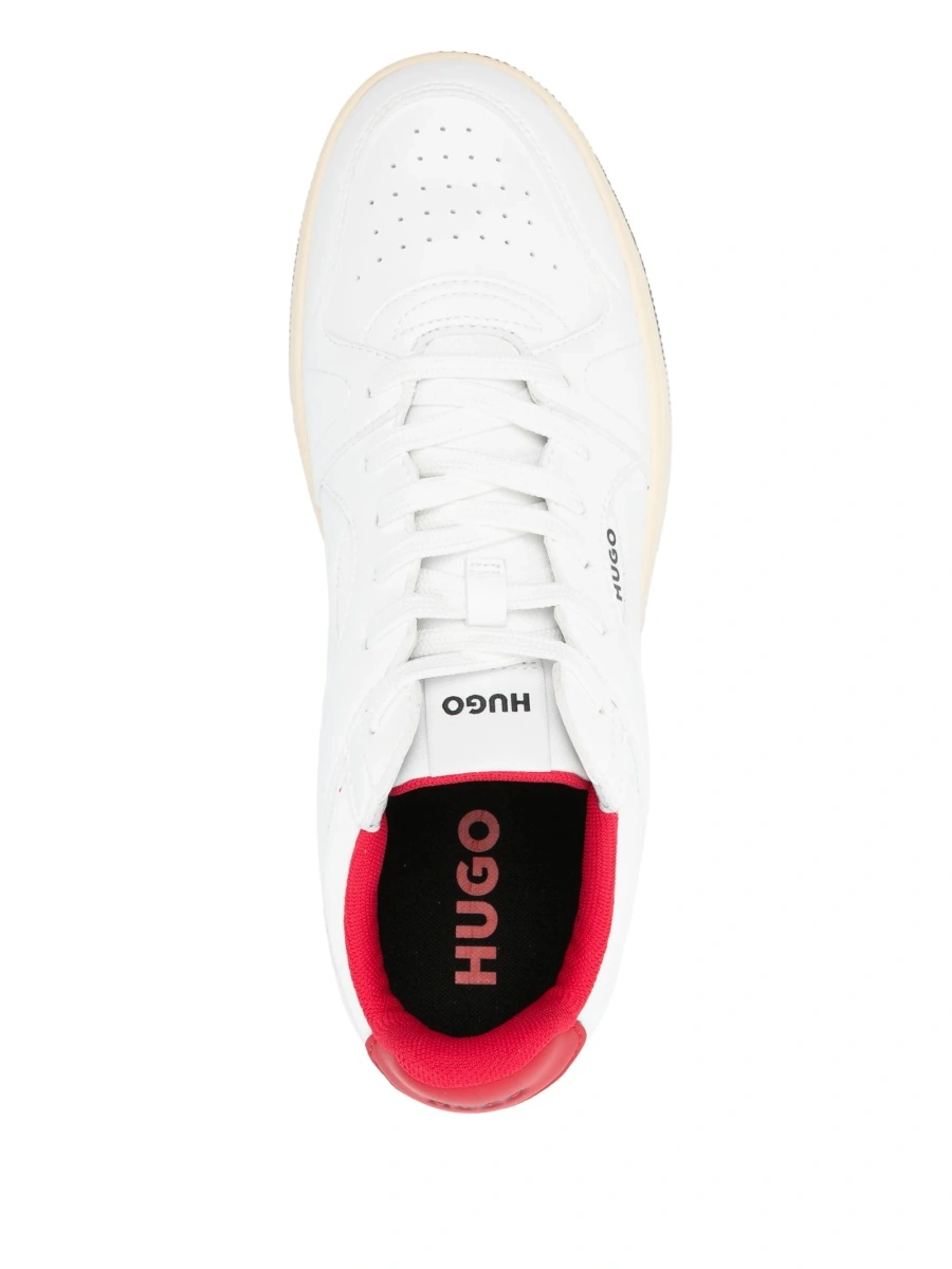 Sneakers Hugo Boss albi din material textil si poliuretan - Img 4
