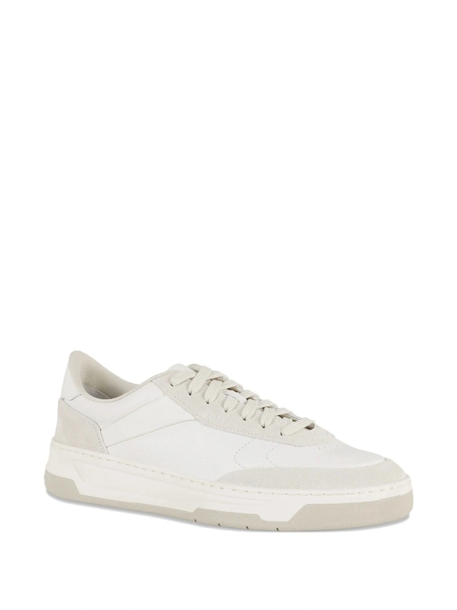 Sneakers Hugo Boss albi din piele si piele intoarsa - Img 2