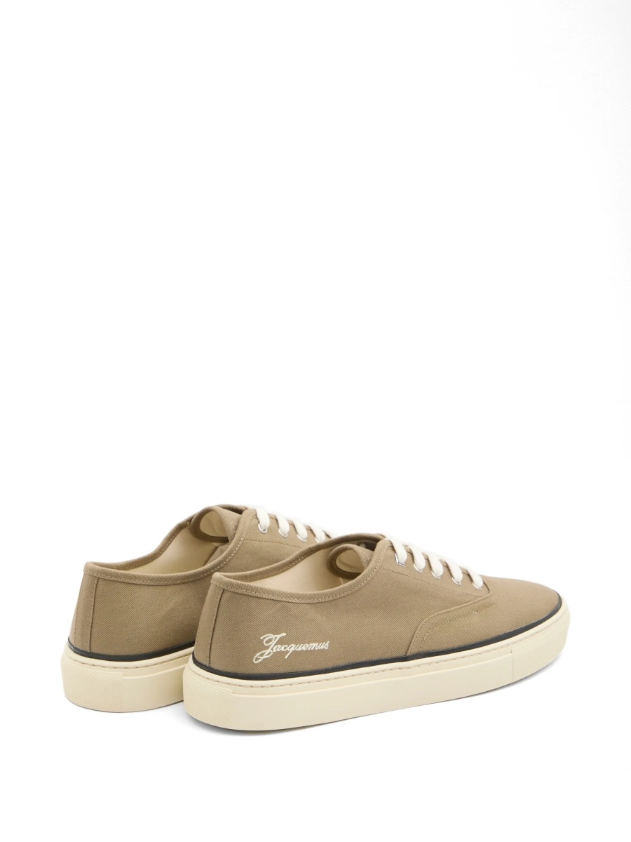 Sneakers JACQUEMUS neutri din bumbac - Img 3