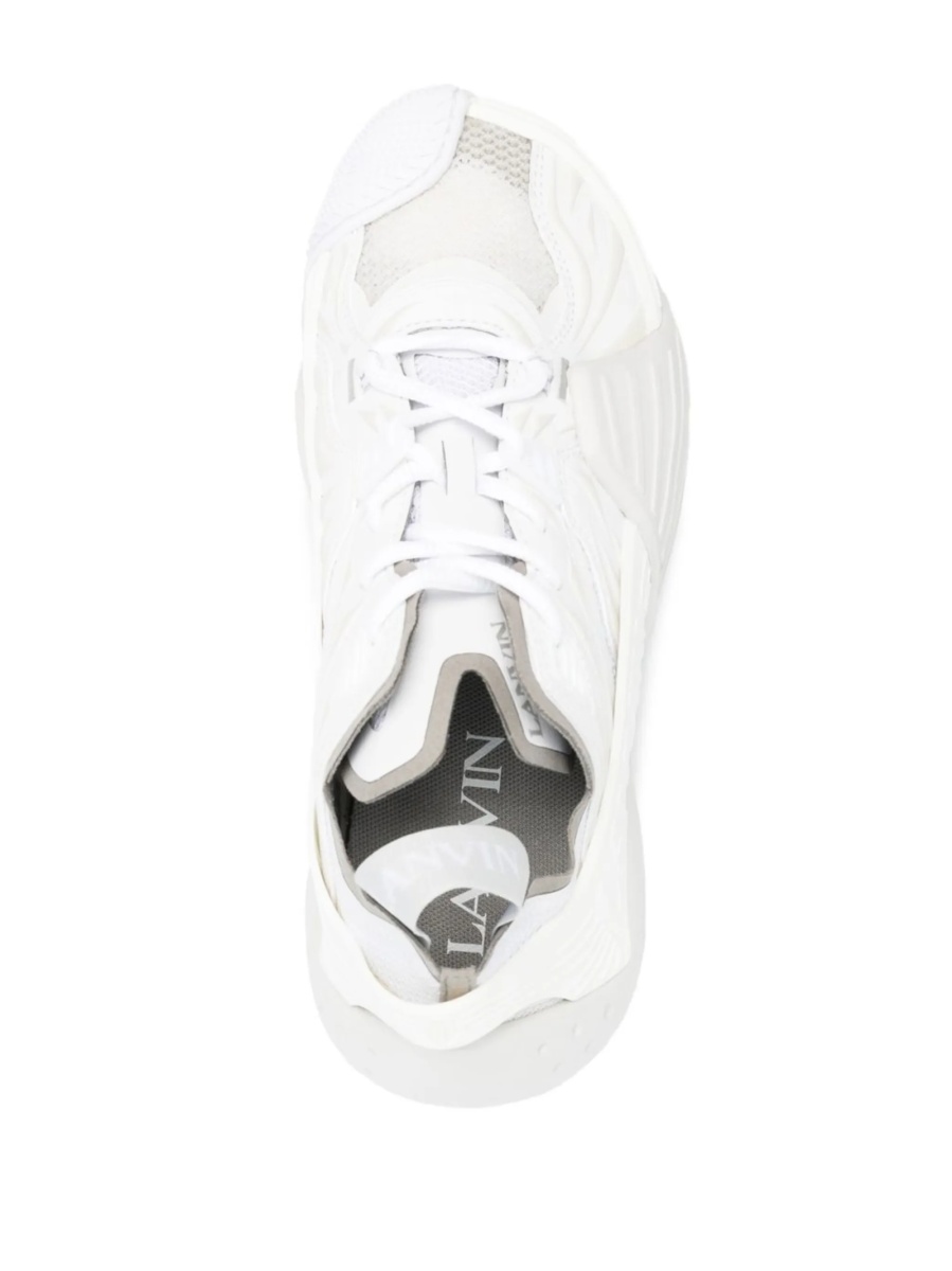 Sneakers Lanvin albi din poliuretan si material textil - Img 4