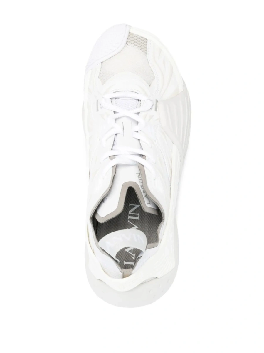Sneakers Lanvin albi din poliuretan si material textil - Img 4
