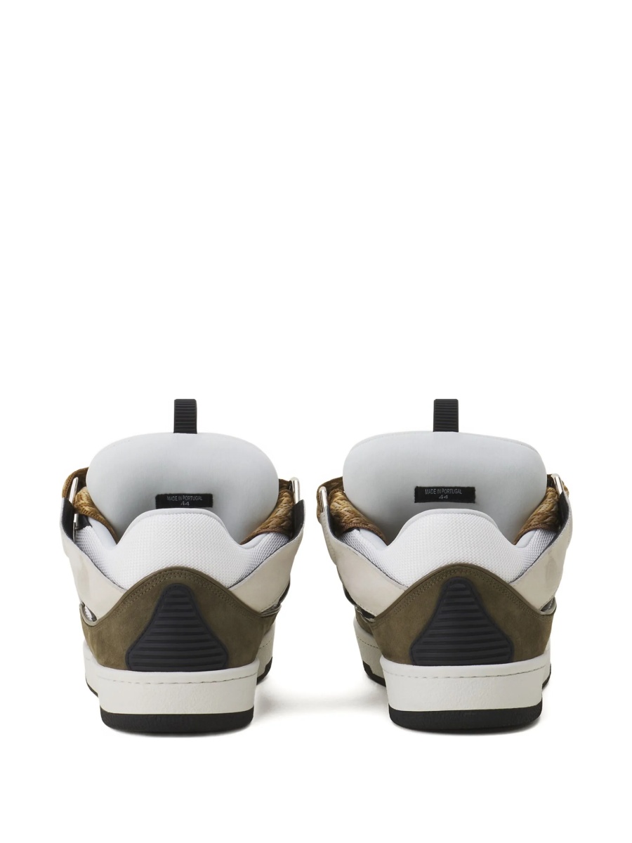 Sneakers Lanvin albi din polyester si bos taurus - Img 3