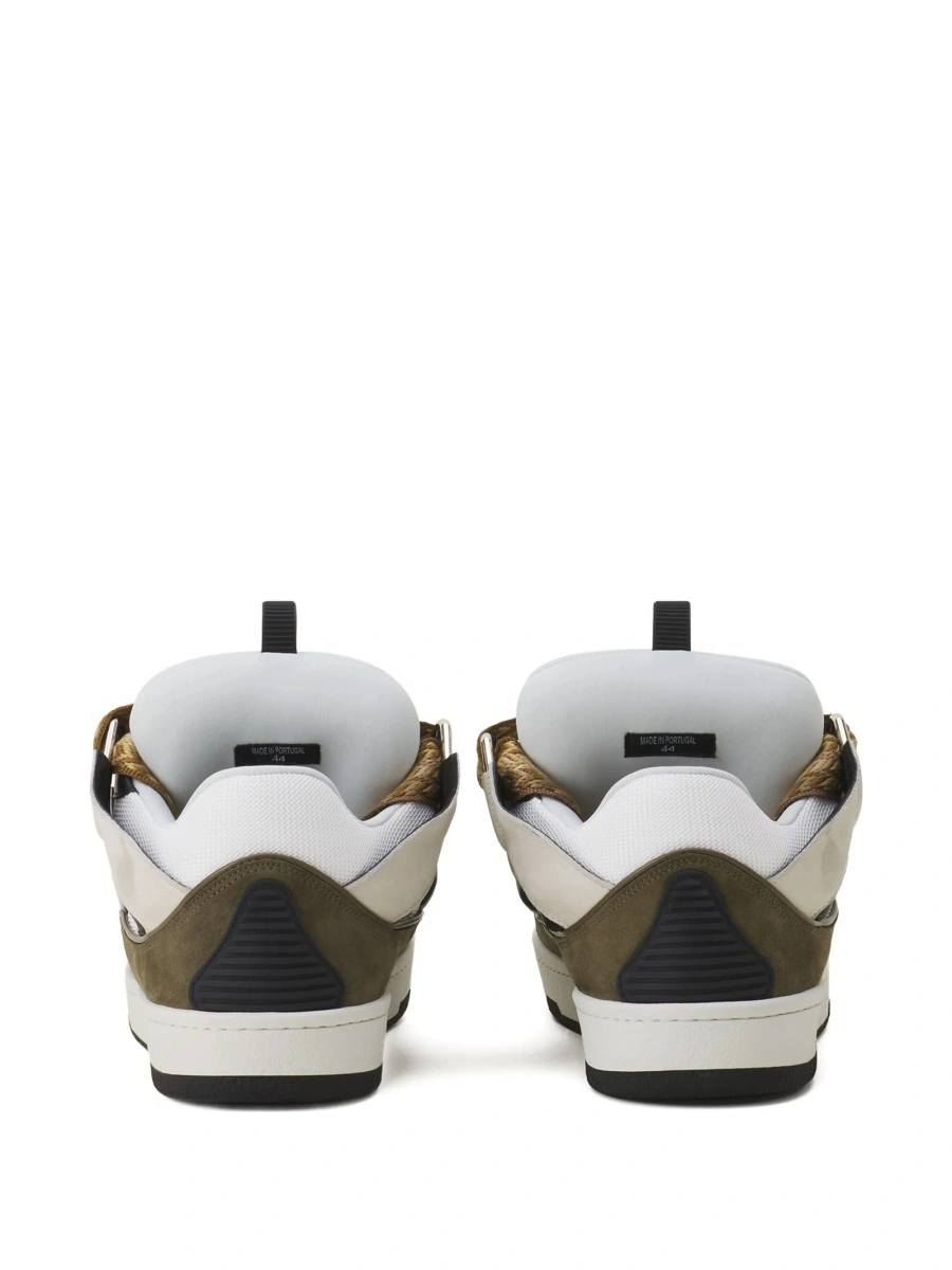 Sneakers Lanvin albi din polyester si bos taurus - Img 3