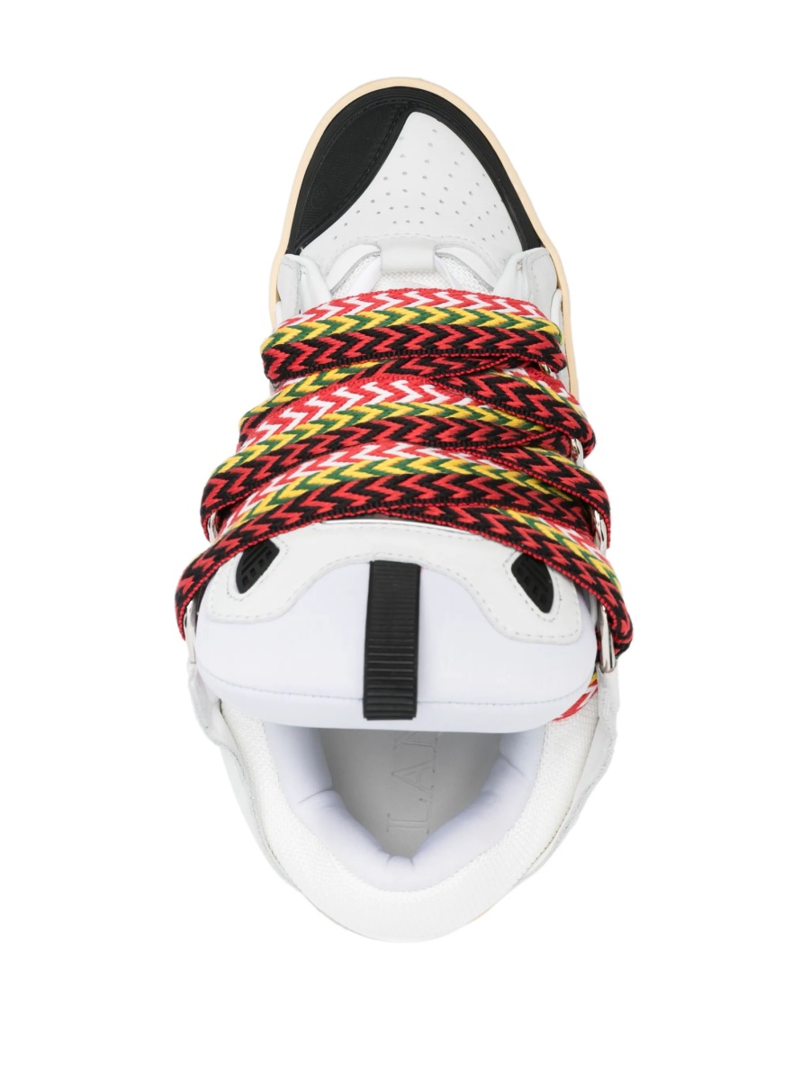 Sneakers Lanvin albi din polyester si piele - Img 4