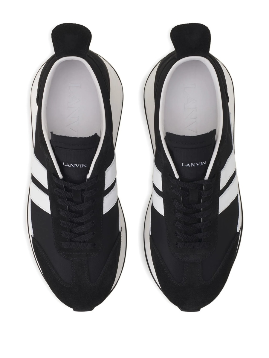 Sneakers Lanvin negri din poliamida si bos taurus - Img 4