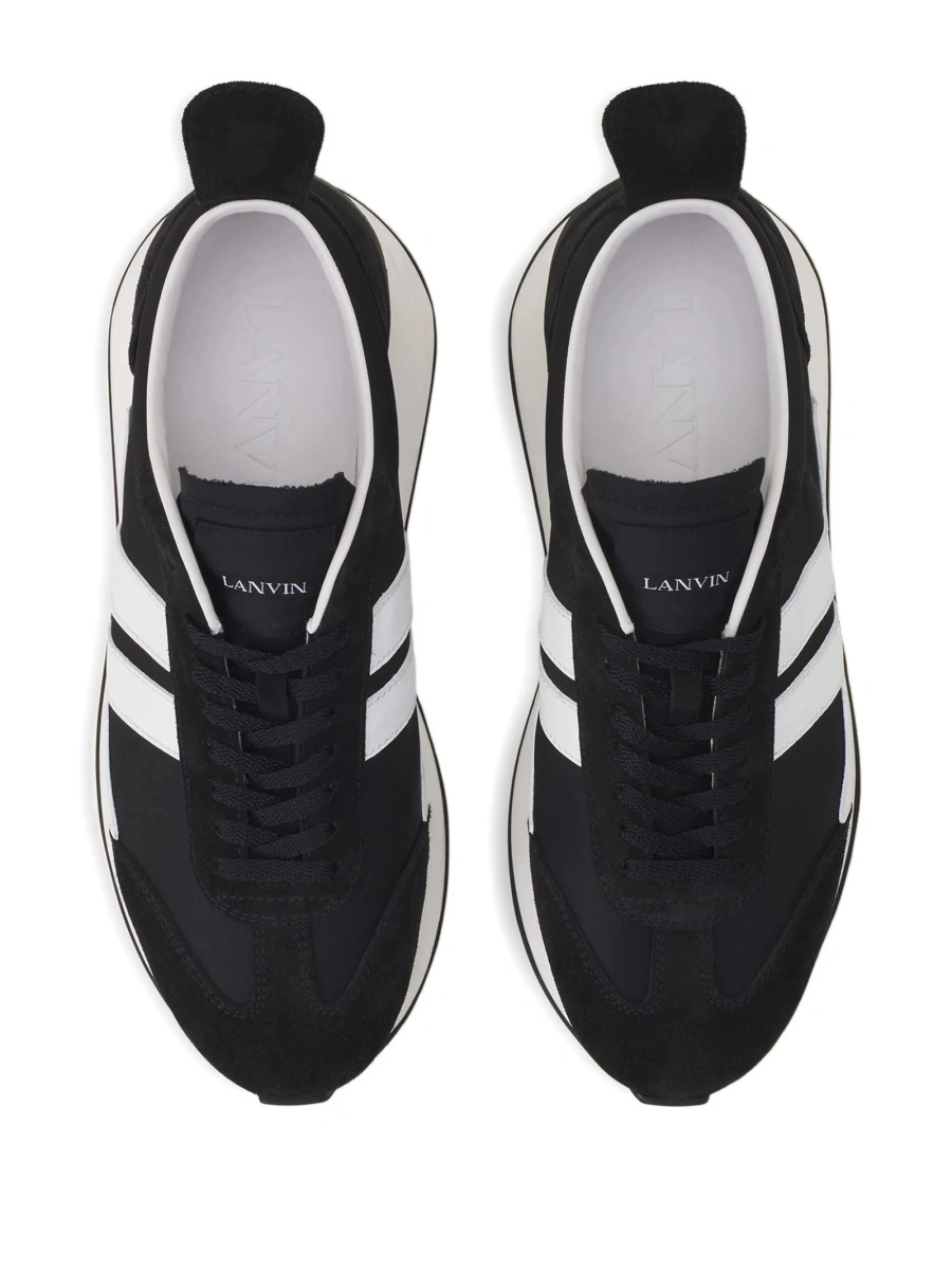 Sneakers Lanvin negri din poliamida si bos taurus - Img 4
