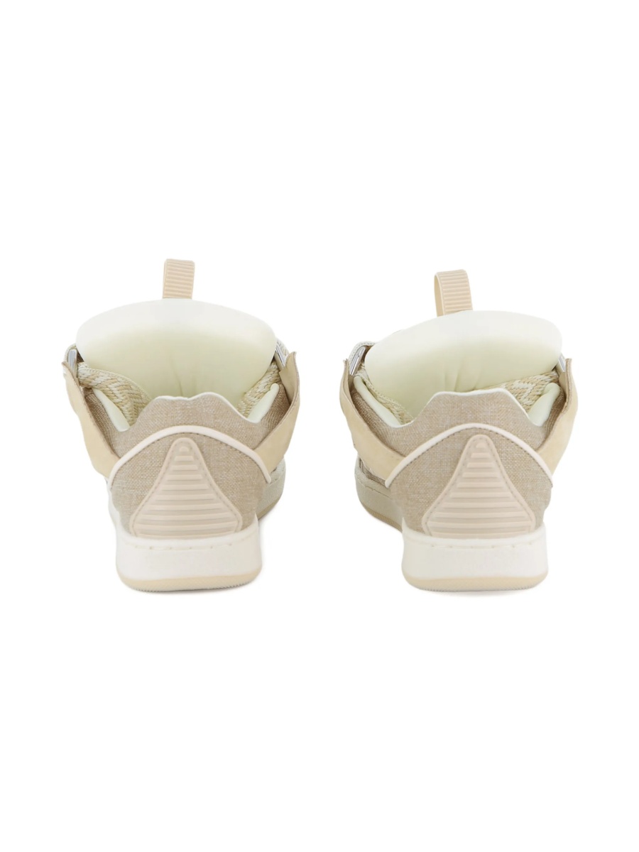 Sneakers Lanvin neutri din material textil si piele - Img 3