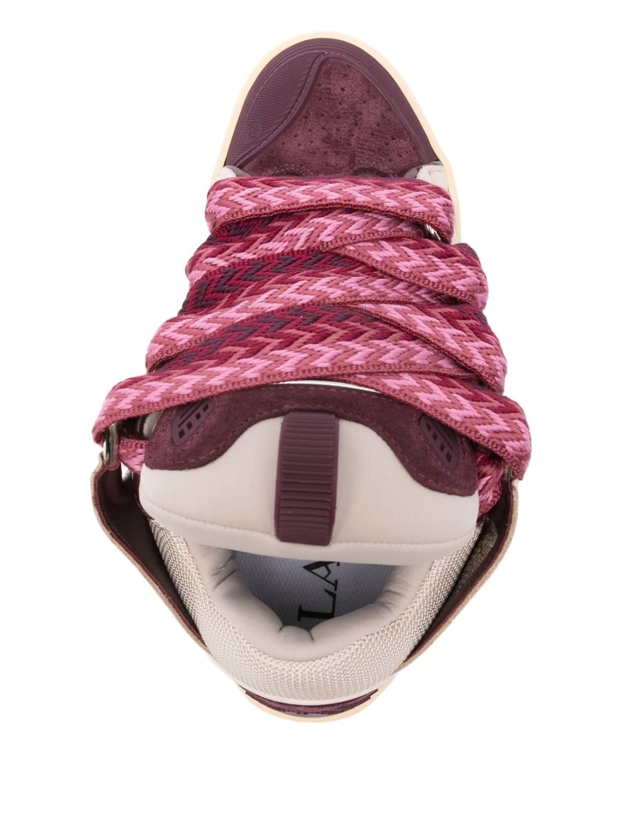 Sneakers Lanvin rosii din polyester si bos taurus - Img 4