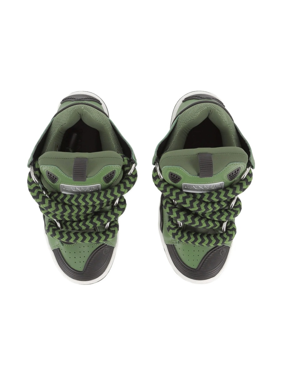 Sneakers Lanvin verzi din piele si fibre - Img 5