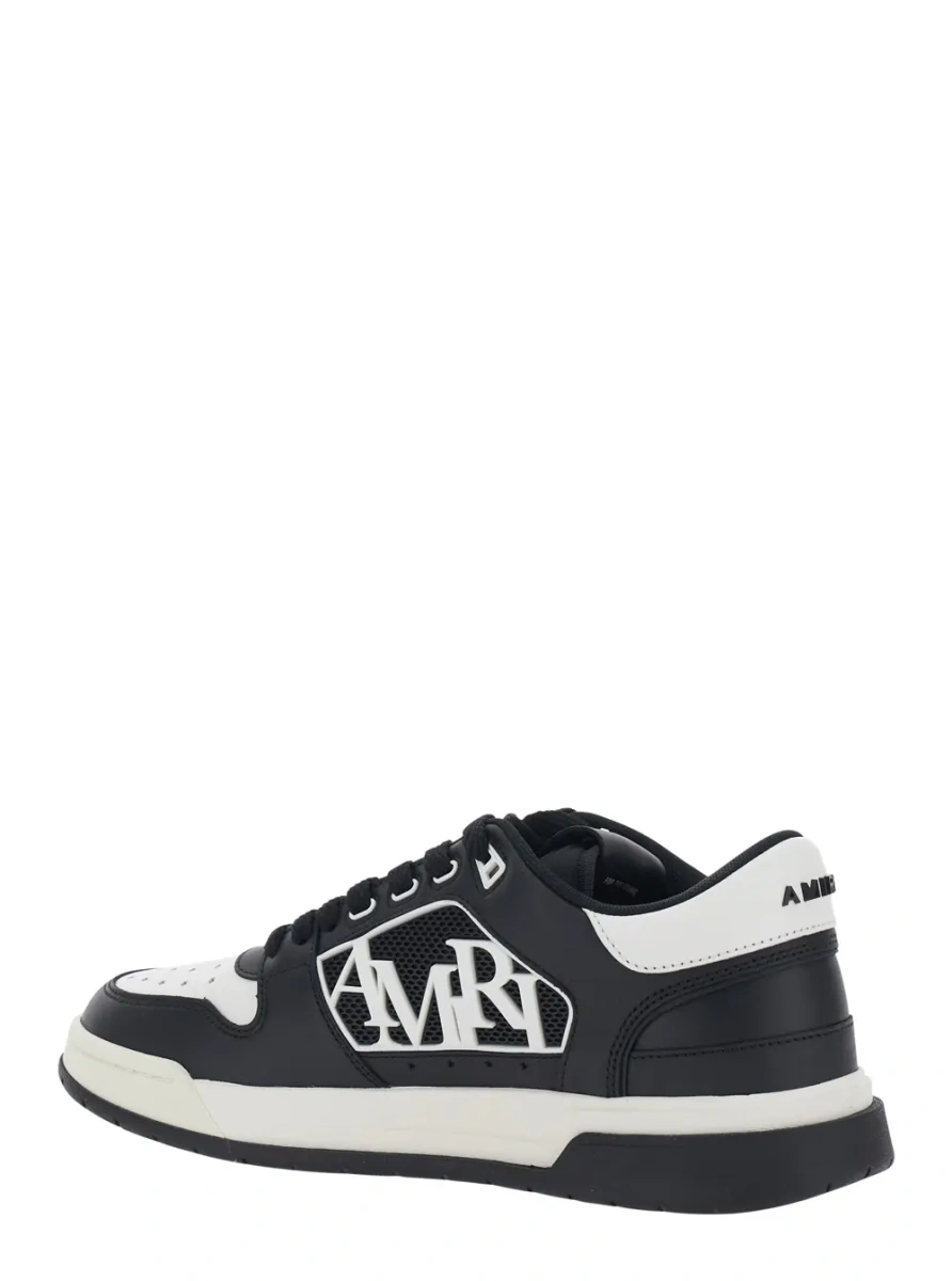 Sneakers Low Top Sneaker with Logo Patch on the Tongue and Side in White and Black Leather and Fabric for Men - Img 3