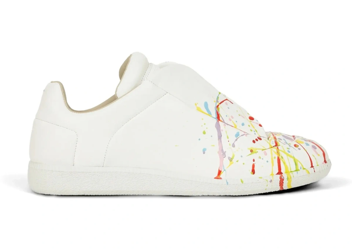 Sneakers Maison Margiela albi din piele - Img 9