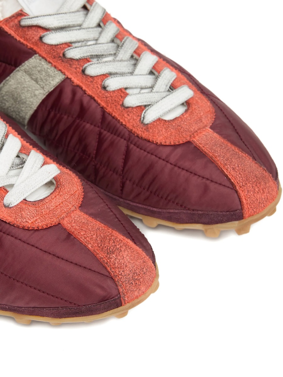 Sneakers Maison Margiela rosii din piele intoarsa si polyester - Img 5