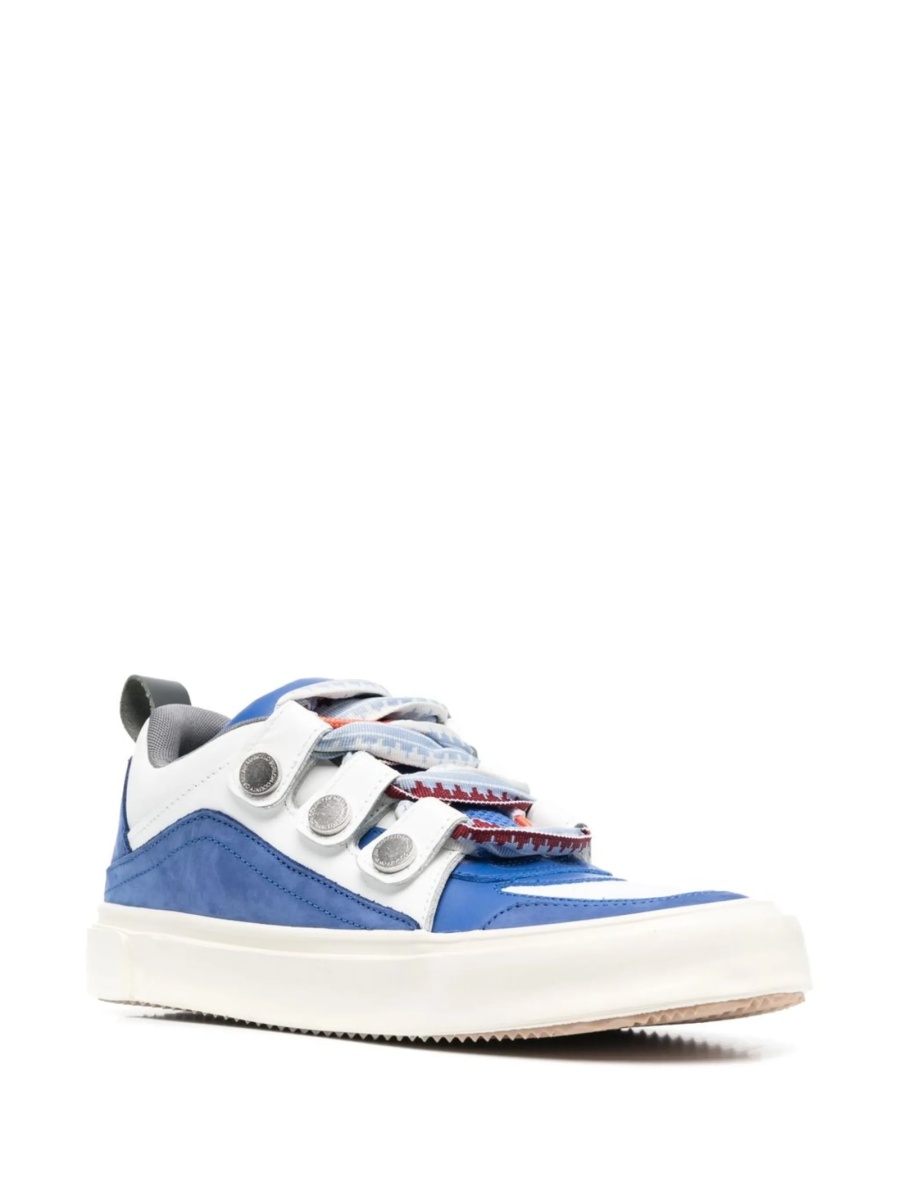 Sneakers Marcelo Burlon albastri din bumbac si piele - Img 2